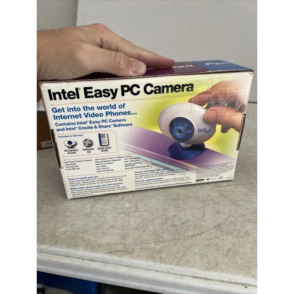 Vintage Retro Intel Easy PC Camera USB Webcam Video Phone Open Box